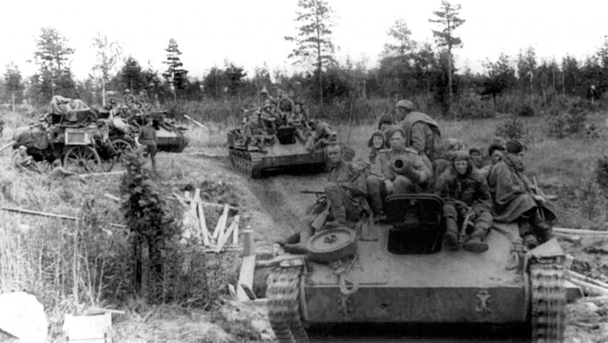 СУ-76м перевозит пехоту на новые позиции. СУ-76м перевозит пехоту на новые позиции.