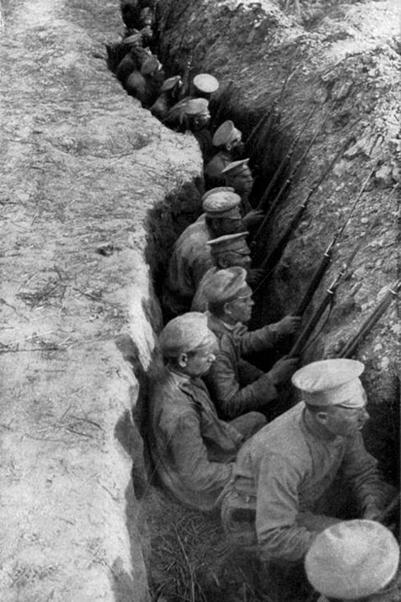 Русские войска ожидают немецкую атаку. Император Всероссийский...