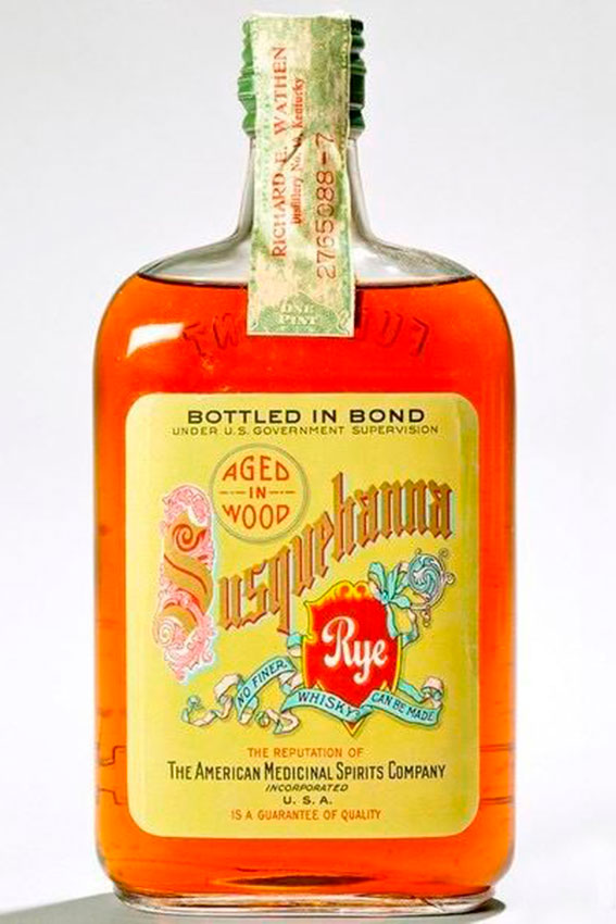 Медицинский виски Susquehanna Rye. США, 1930-е. Торговля алкоголем...