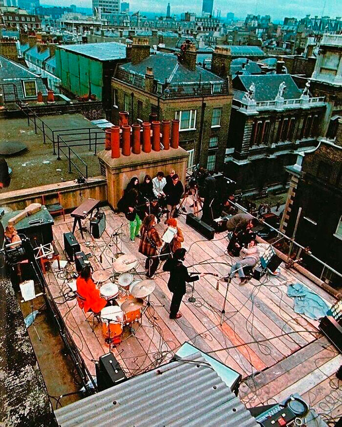 Концерт The Beatles на крыше, 1969 год.