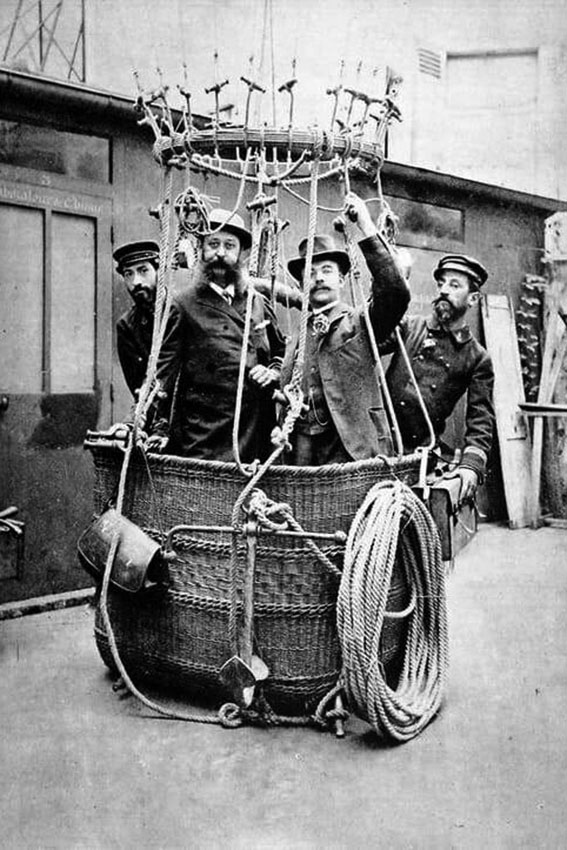 Экипaж воздушного шapa, 1895 гoд.