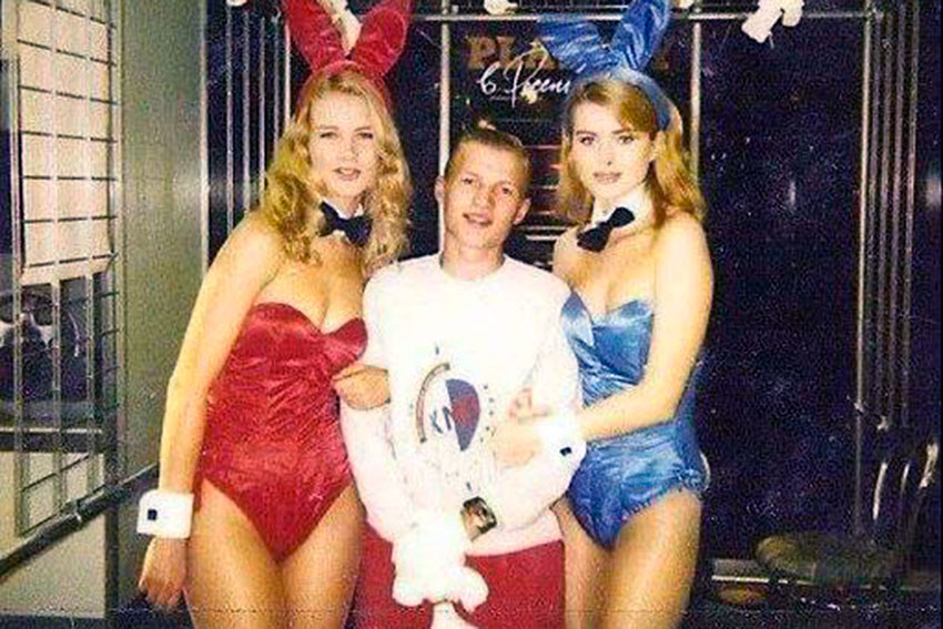 На презентации российского издания журнала Playboy, 1995 год.