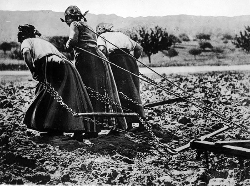 В Белоруссии женщины за работой, 1915 год. 