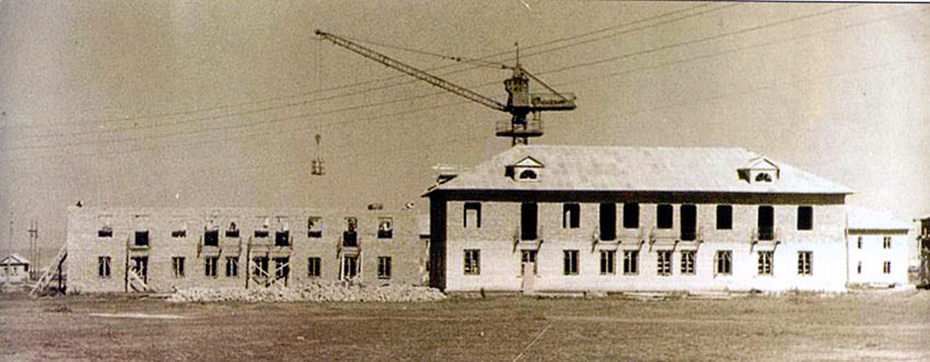 Строительство "Текстильного" посёлка, 1952 год.