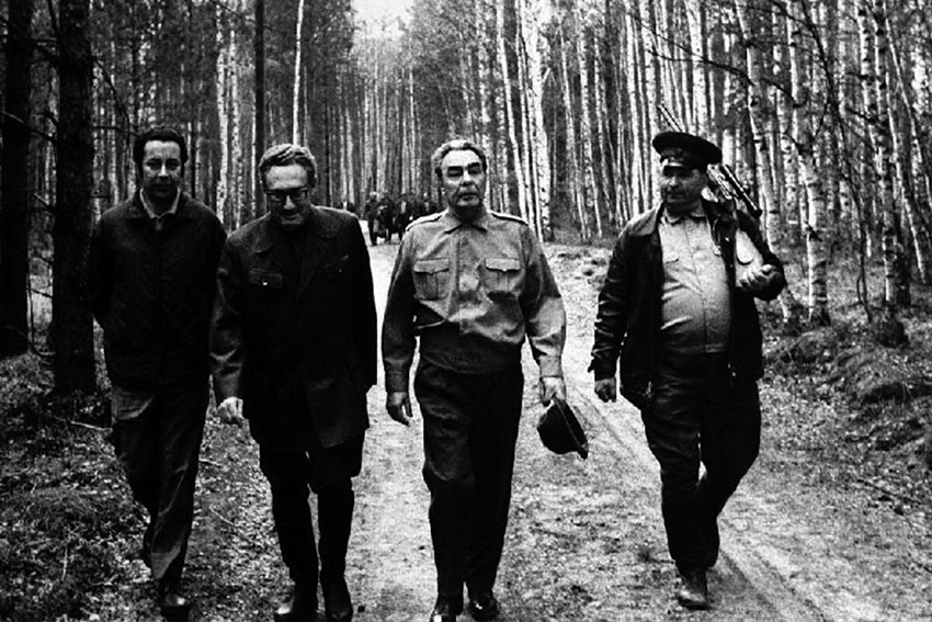 Леонид Брежнев и Генри Киссинджер на охоте. СССР. 1971 год.