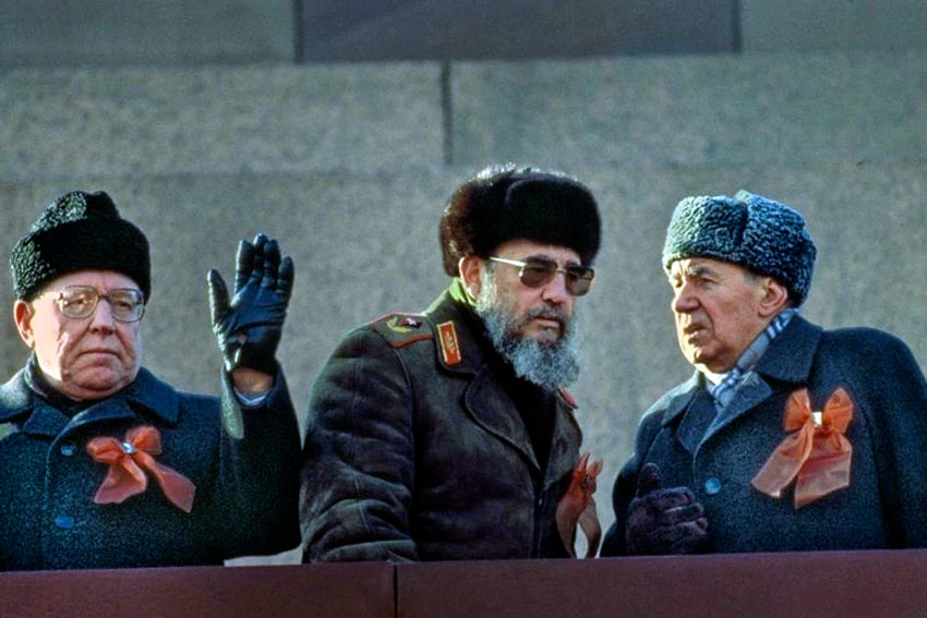 Председатель КГБ СССР Чебриков, Фидель Кастро и Председатель...