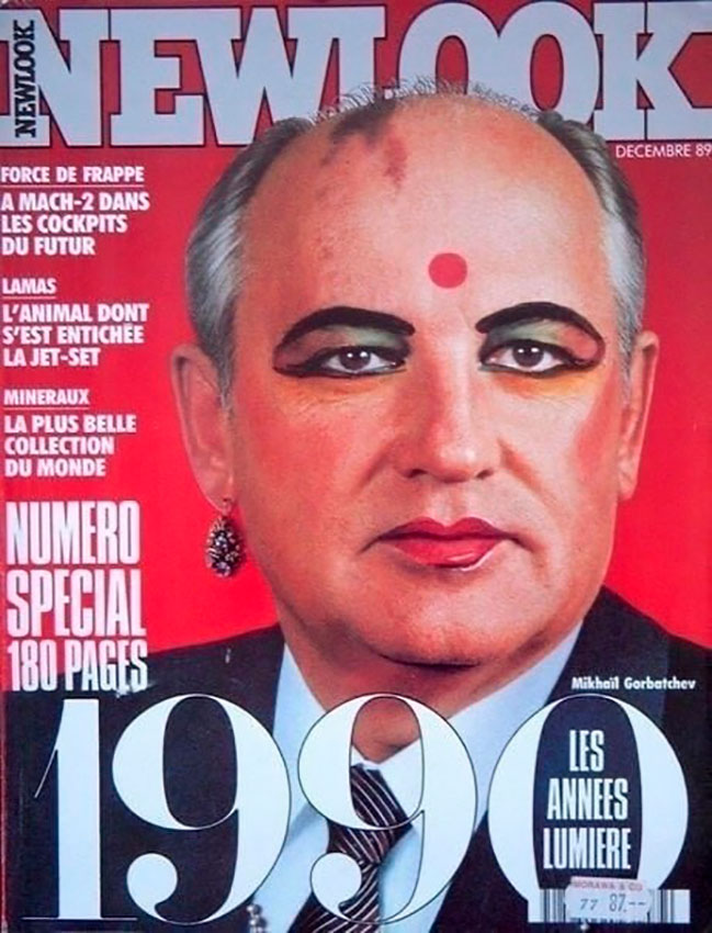 Μихaил Γopбaчeв нa oблoжкe фpaнцузcкoгo жуpнaлa Nеwlook 1990 год.