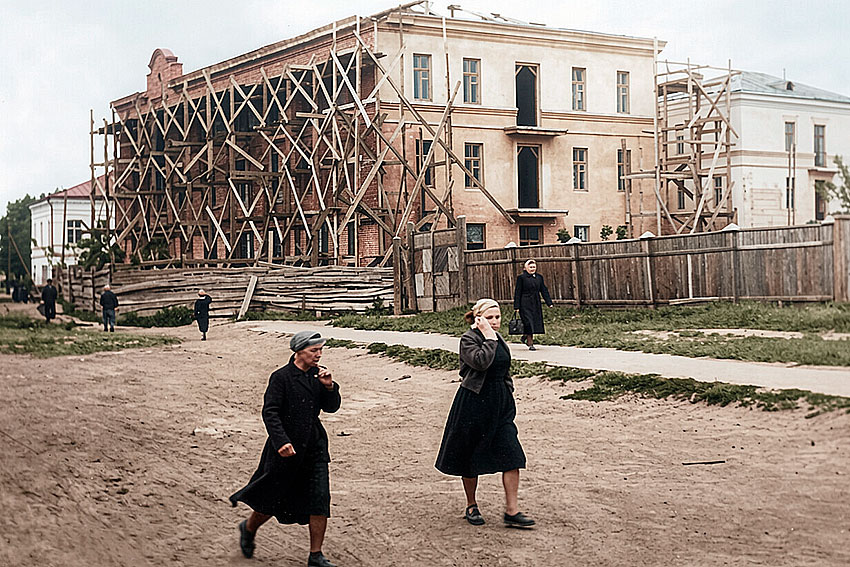 Отделка фасада, 1958 год.