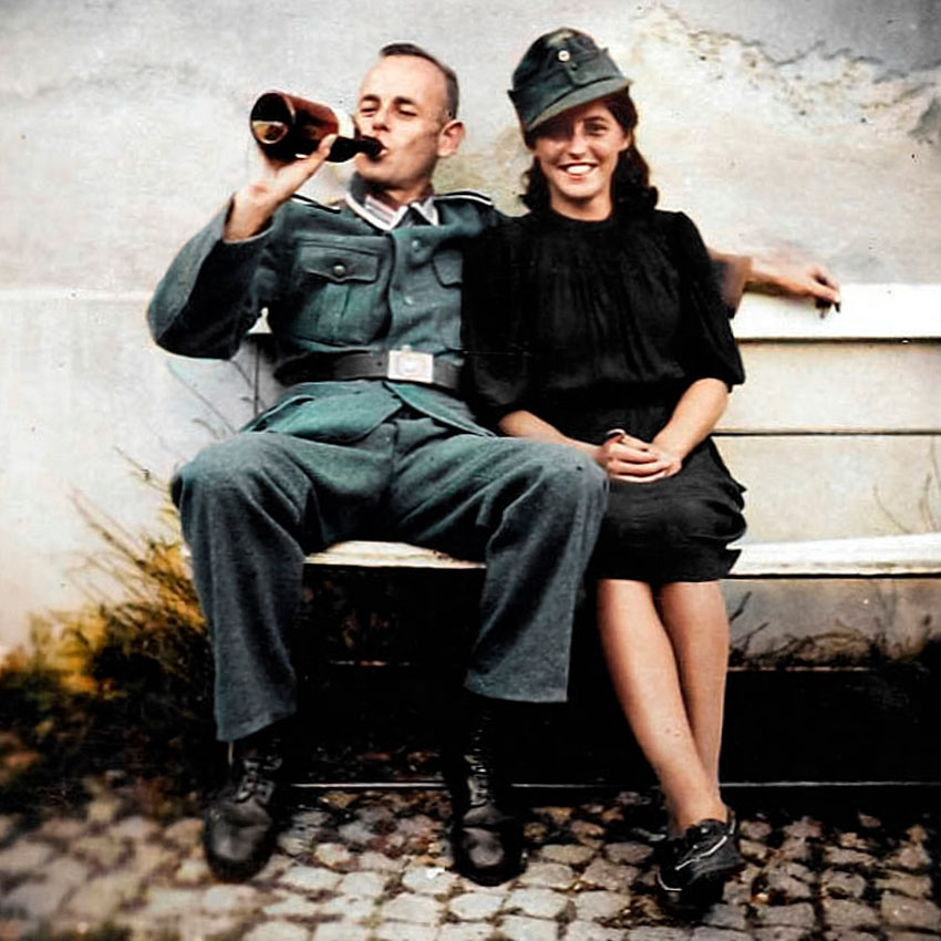 Немецкий солдат и французская коллаборантка 1940-1944 годы