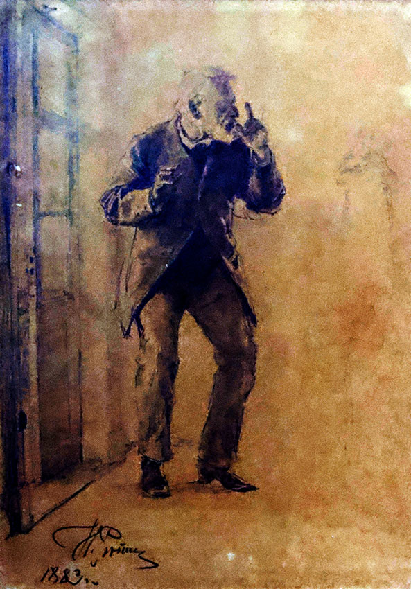 И.Е. Репин 1844-1930 Старик предупреждающий 1883 Этюд к картине...
